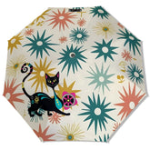 Starburst Atomic Cat Mid Mod Funky Fun UV Protection Umbrella - Mid Century Modern Gal