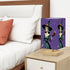 Mid Century Modern Vintage Pin Up Witch Purple Teal Halloween Square Table Lamp - Mid Century Modern Gal