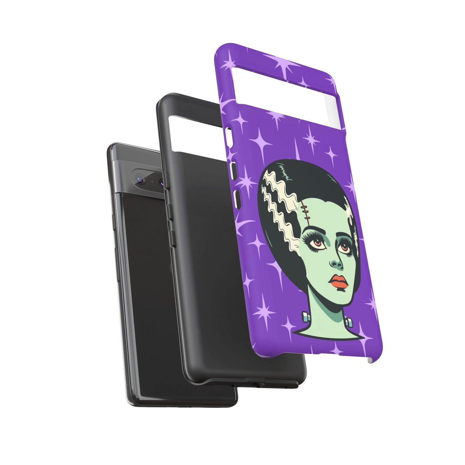 Bride of Frankenstein Retro Mid Mod Horror Buff Purple Halloween Tough Phone Case