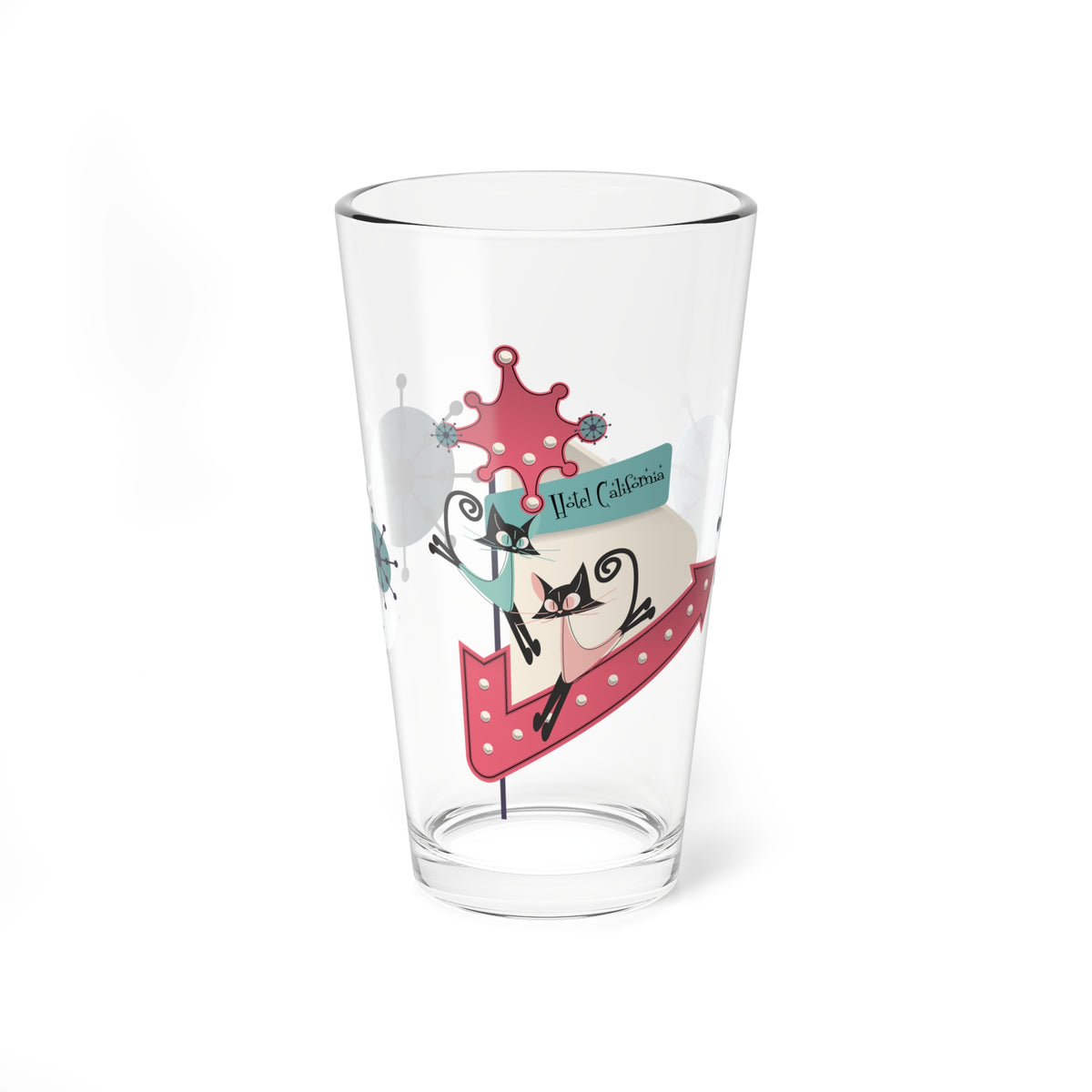 Atomic Cat Retro Glassware, Mid Century Modern Barware, Buy 3 Get One Free, Atomic 50s Drinkware Beer, Cocktail, Mocktail, Mojito Glass - Mid Century Modern Gal