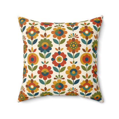 Mid Century Modern Scandinavian Floral Earth Tones Pillow Cover and Insert - Mid Century Modern Gal