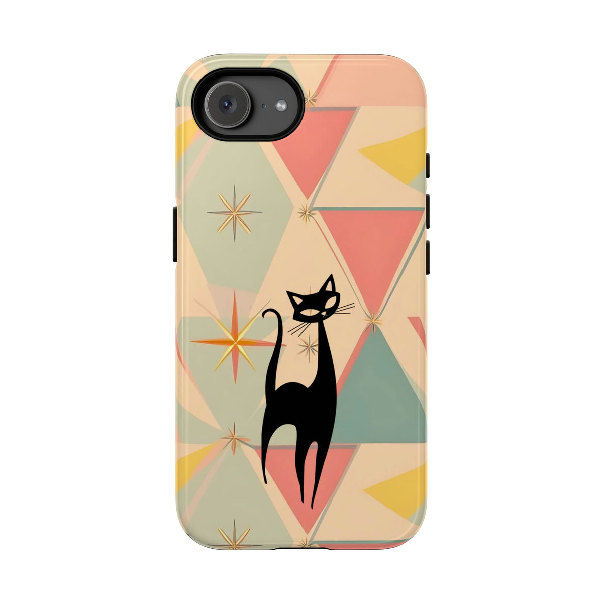 Atomic Cat Mid Mod Retro Cat Phone Case | Tough Cases with Vintage Vibe | Ideal for Cat Lovers