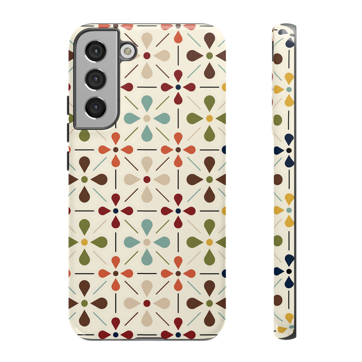 Scandinavian Flower, Mid Modern Danish Design Tough Phone Case - Mid Century Modern Gal