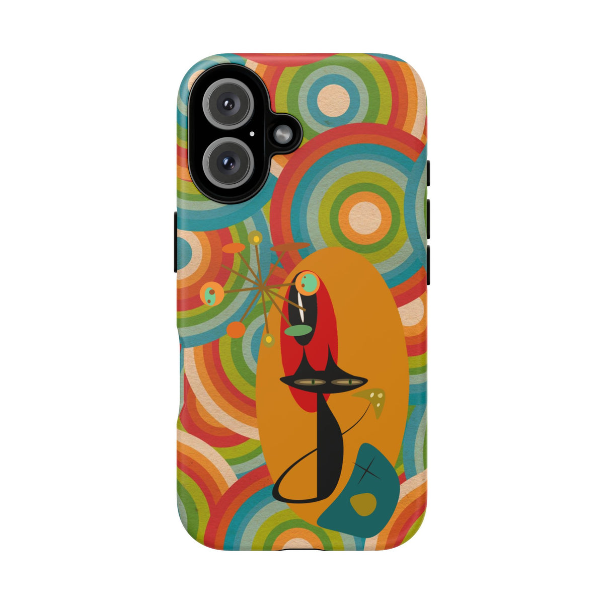 Atomic Cat, Retro 70's Pattern, MCM Smart Phone Tough Phone Case