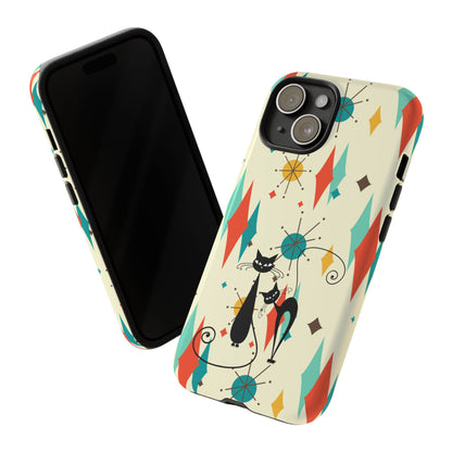 Atomic Kitty Cat, Mid Mod Franciscan Pattern, Kitsch Tough Phone Cases