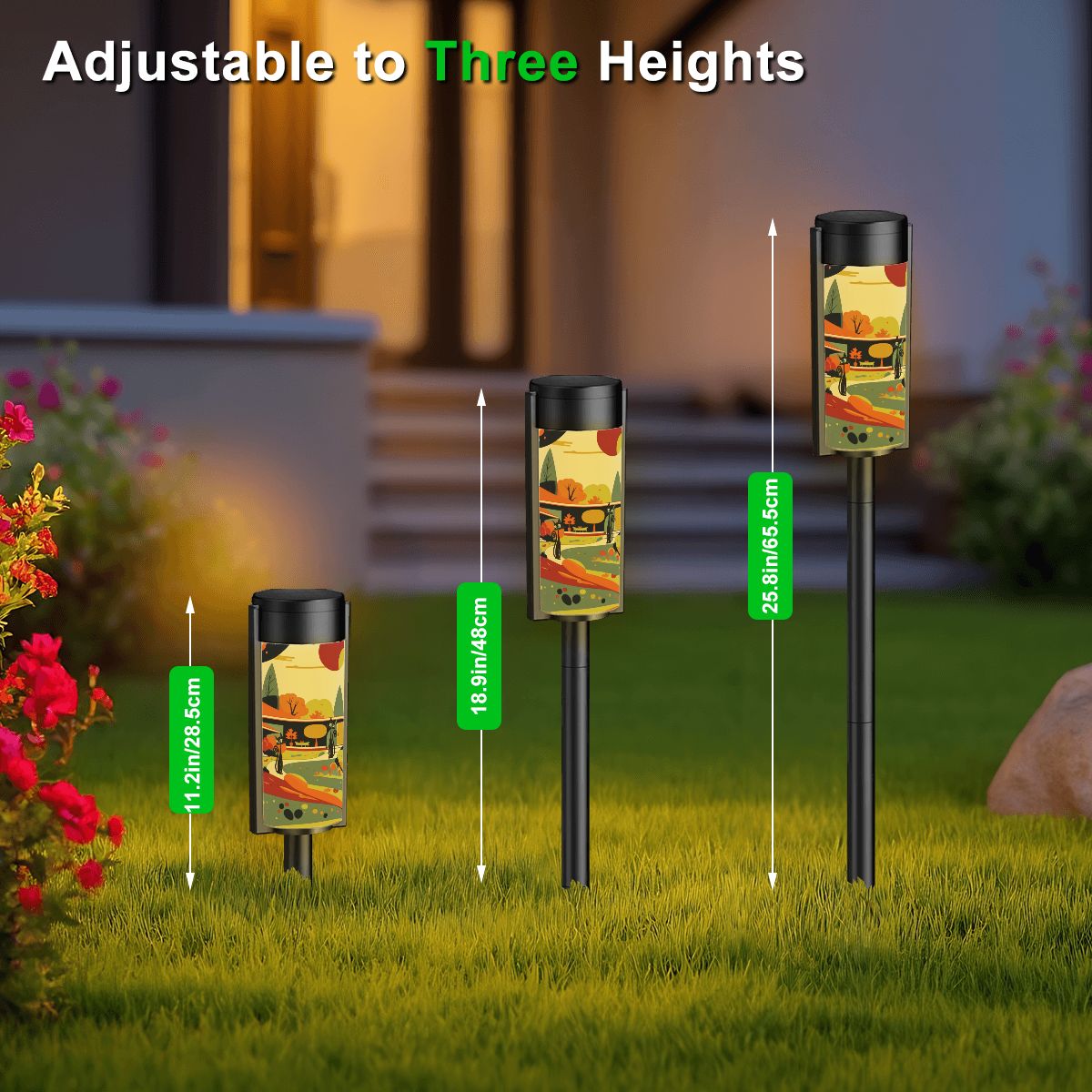 Mid Century Modern Scandinavian Fall Seasonal Mod Atomic Cat Garden Outdoor Solar Lights - Mid Century Modern Gal