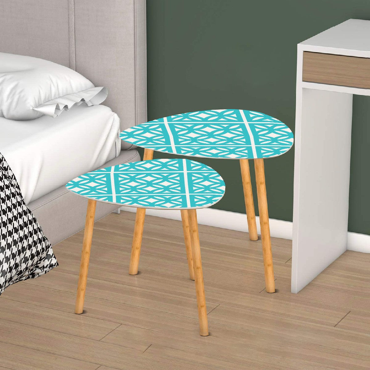 Mid Century Modern Nesting Tables, Breeze Block Mod 50s Side Tables - Mid Century Modern Gal