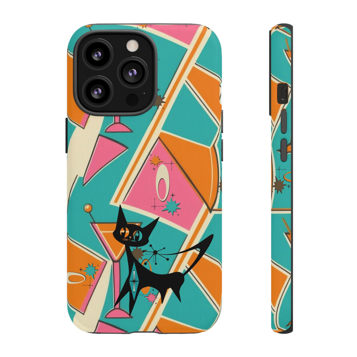 Atomic Cat Mid Mod Retro Cat Phone Case - Tough Cases for Stylish Cat Lovers
