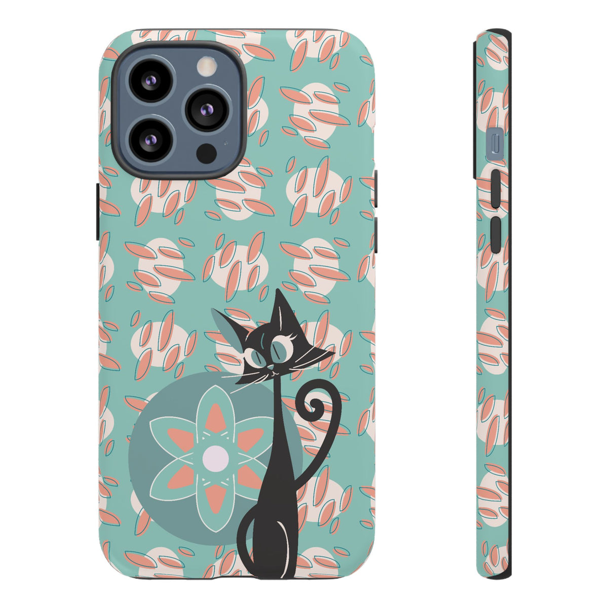 Atomic Cat, Mid Century Modern Funky Fun Smart Phone Tough Phone Cases