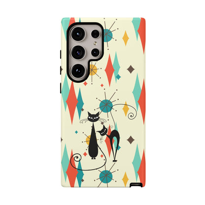 Atomic Kitty Cat, Mid Mod Franciscan Pattern, Kitsch Tough Phone Cases