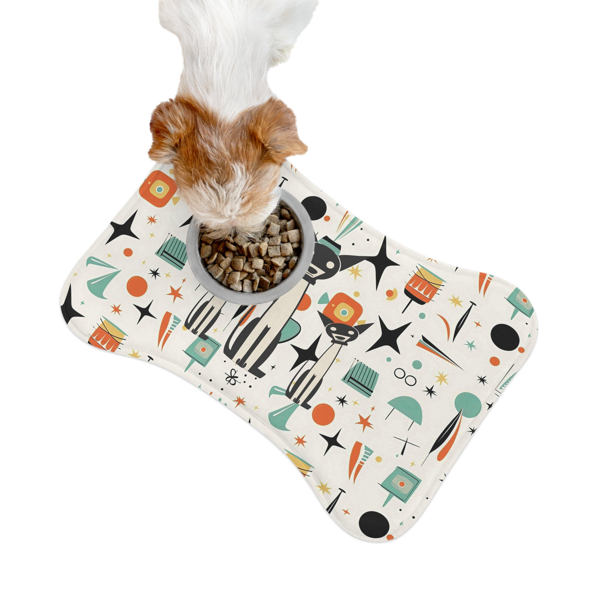 Atomic Space Dogs, Mid Century Modern Pet Feeding Mats - Mid Century Modern Gal