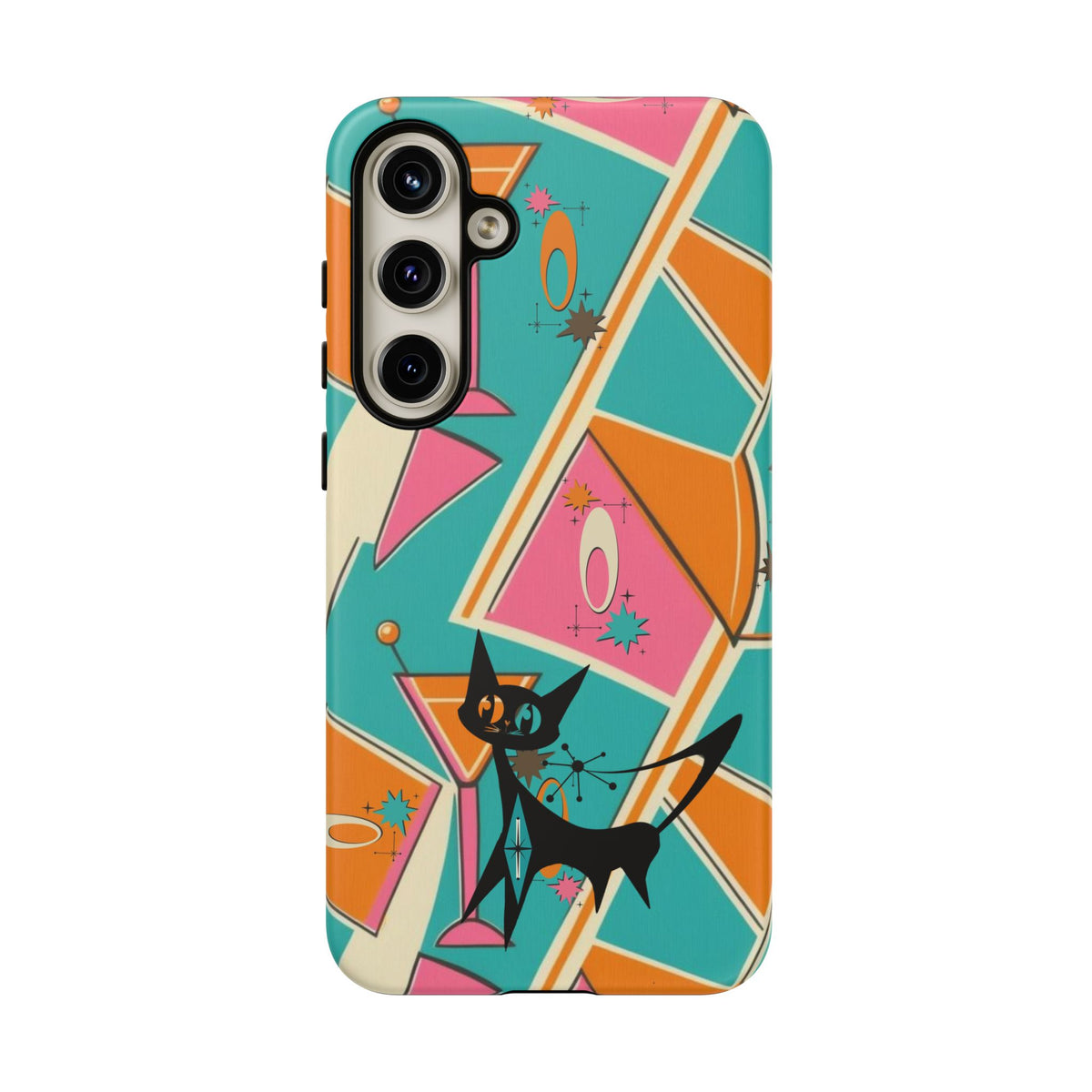 Atomic Cat Mid Mod Retro Cat Phone Case - Tough Cases for Stylish Cat Lovers - Mid Century Modern Gal