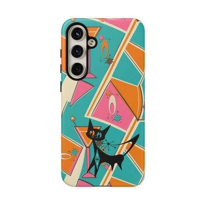 Atomic Cat Mid Mod Retro Cat Phone Case - Tough Cases for Stylish Cat Lovers - Mid Century Modern Gal