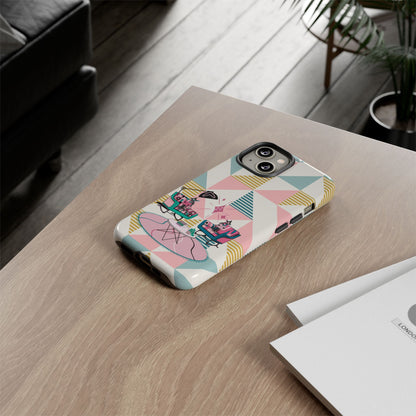 Atomic Cats Reading, Book Talk, Book Lover, Retro Chic Phone Case with Retro Vibe - Cozy Living Room Design