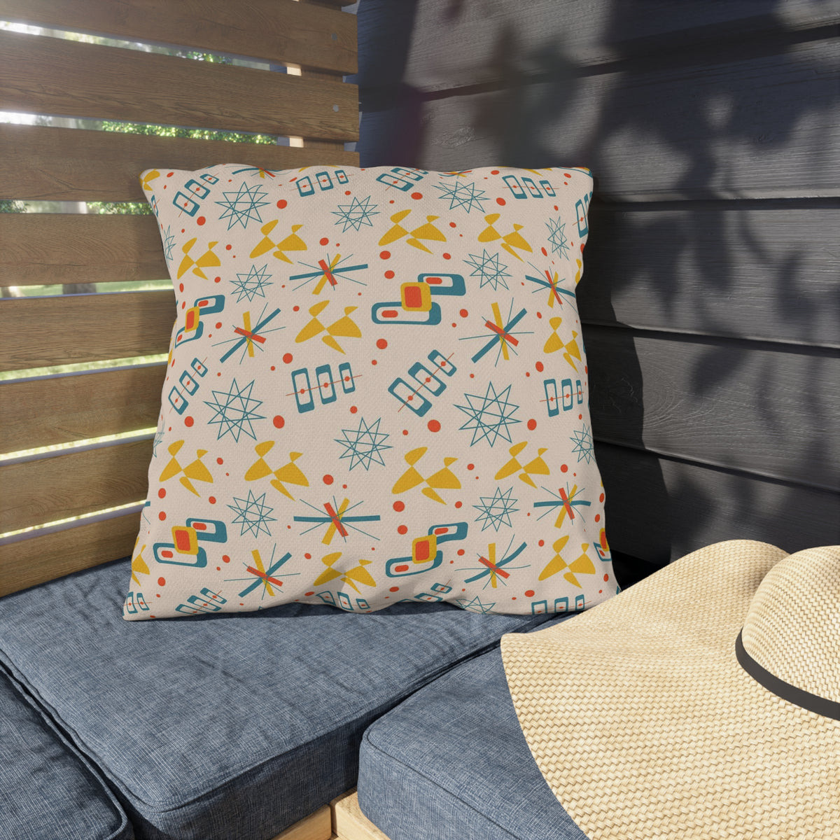 Mid Century Modern 50s Pattern, Mod Summer Outdoor Retro Pillows - Mid Century Modern Gal