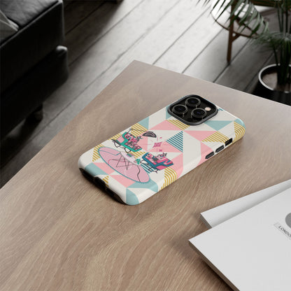 Atomic Cats Reading, Book Talk, Book Lover, Retro Chic Phone Case with Retro Vibe - Cozy Living Room Design
