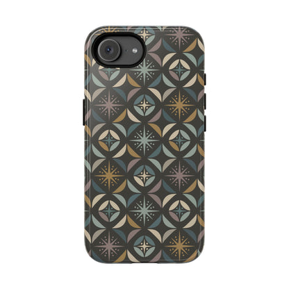 Mid Century Modern Elegant Gray Geometric Starburst Tough Phone Case