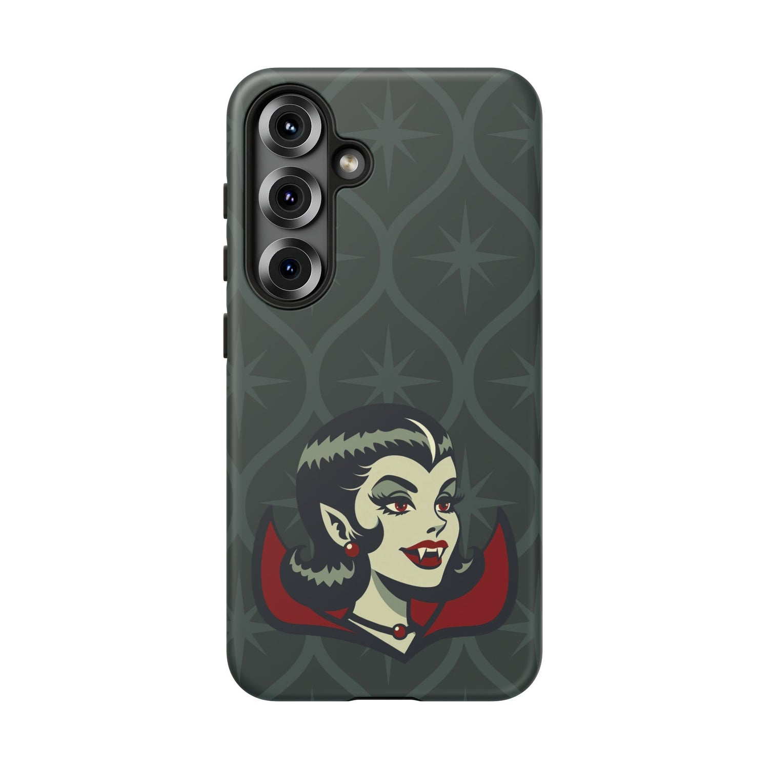 Vampire Dracula Girl Halloween Goth Horror Buff MCM Green Tough Phone Case