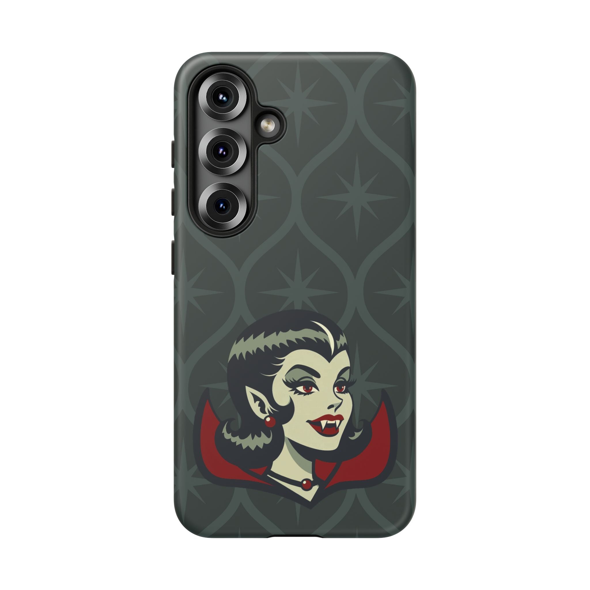 Vampire Dracula Girl Halloween Goth Horror Buff MCM Green Tough Phone Case