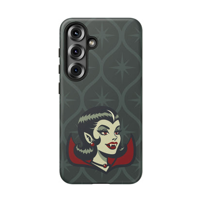 Vampire Dracula Girl Halloween Goth Horror Buff MCM Green Tough Phone Case