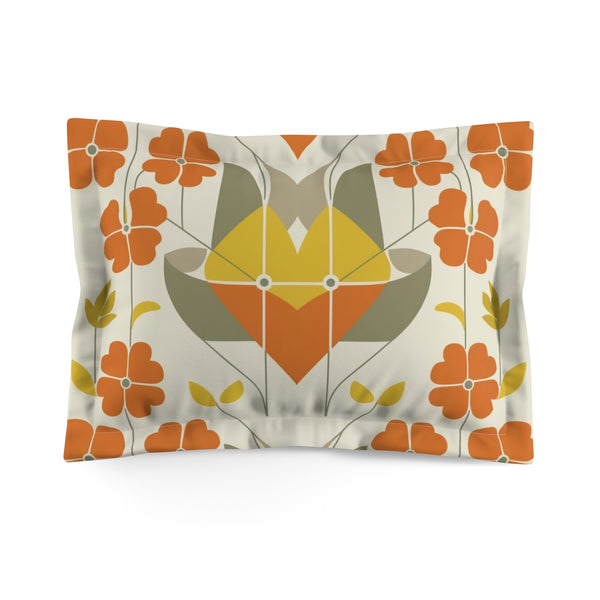 Mid Century Modern Danish Nordic Scandinavian Floral Microfiber Pillow Sham