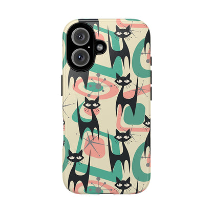 Atomic Cat Mid Century Modern Starburst Retro Kitsch Tough Phone Case