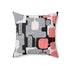 Mid Century Modern Pillow And Insert, Geometric, Coral Pink, Black, Gray, White, MCM - Mid Century Modern Gal