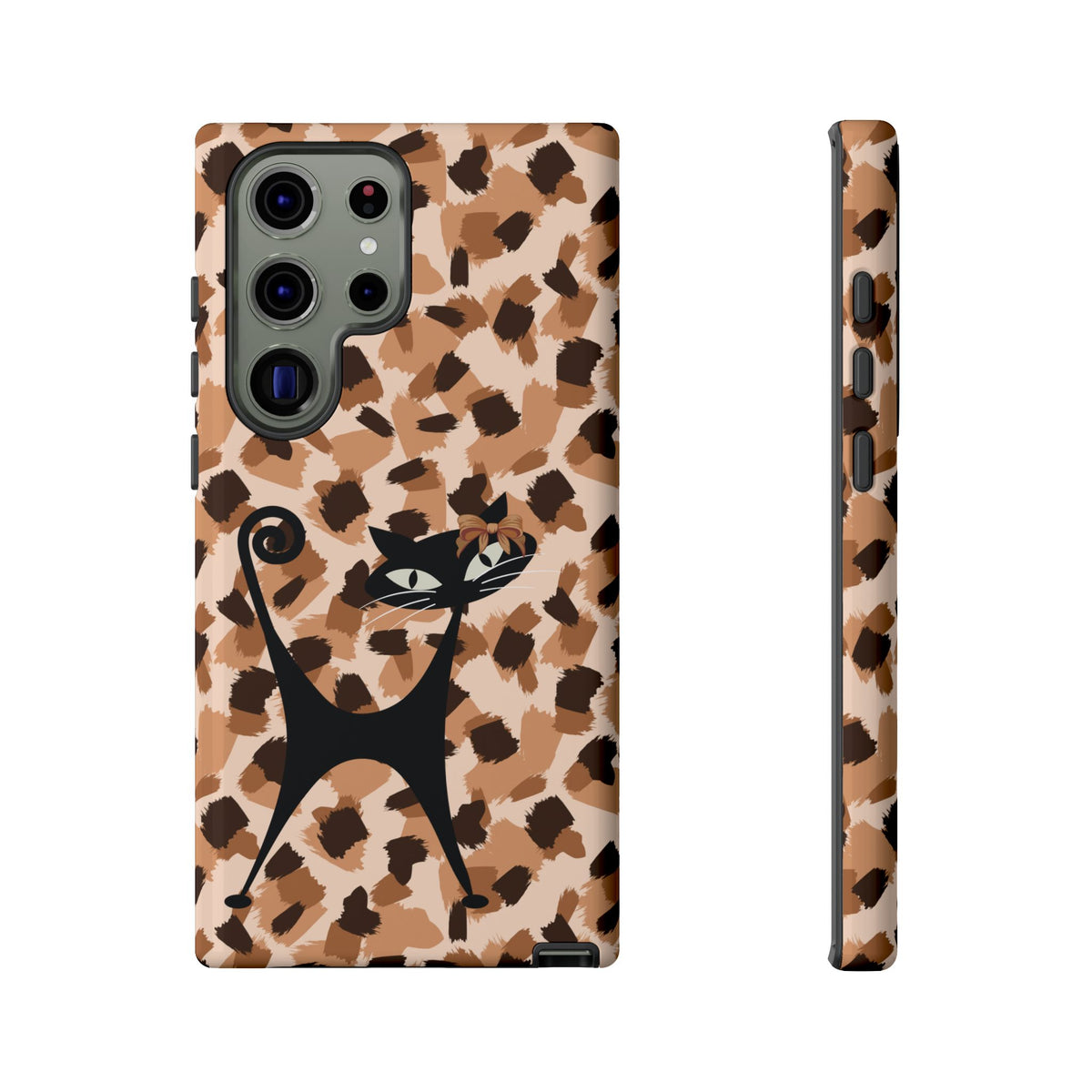 Mid Century Modern Atomic Cat, Animal Print Kitschy Trendy Smart Phone Tough Cases