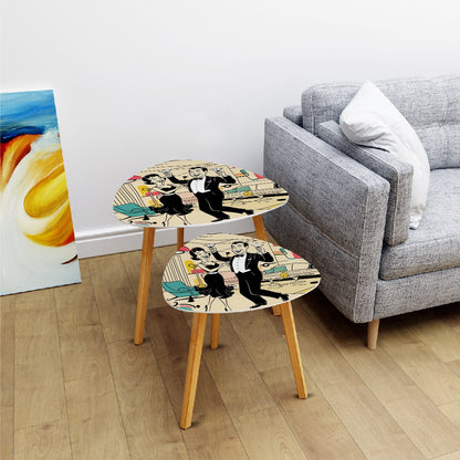 Kitschy Mod Couple Cocktail Hour Mid Century Modern Nesting Tables - Mid Century Modern Gal