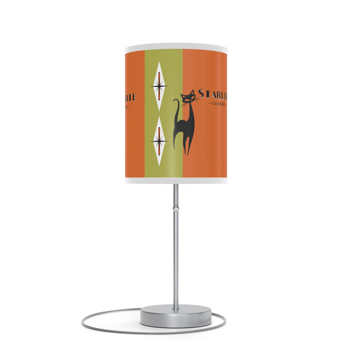Atomic Cat Starlite Lounge, Mid Century Modern Retro Cat Design Table Lamp - Unique Home Decor for Cat Lovers - Mid Century Modern Gal