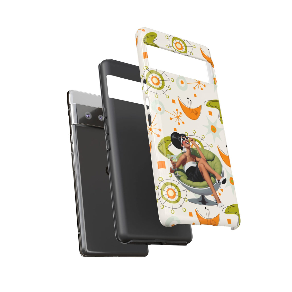 Mid Century Modern Atomic Starburst Mid Mod 60s Gal Retro Chic Tough Phone Case with Vintage Glamour Design