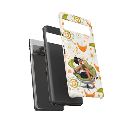 Mid Century Modern Atomic Starburst Mid Mod 60s Gal Retro Chic Tough Phone Case with Vintage Glamour Design