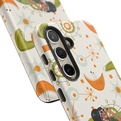 Mid Century Modern Atomic Starburst Mid Mod 60s Gal Retro Chic Tough Phone Case with Vintage Glamour Design