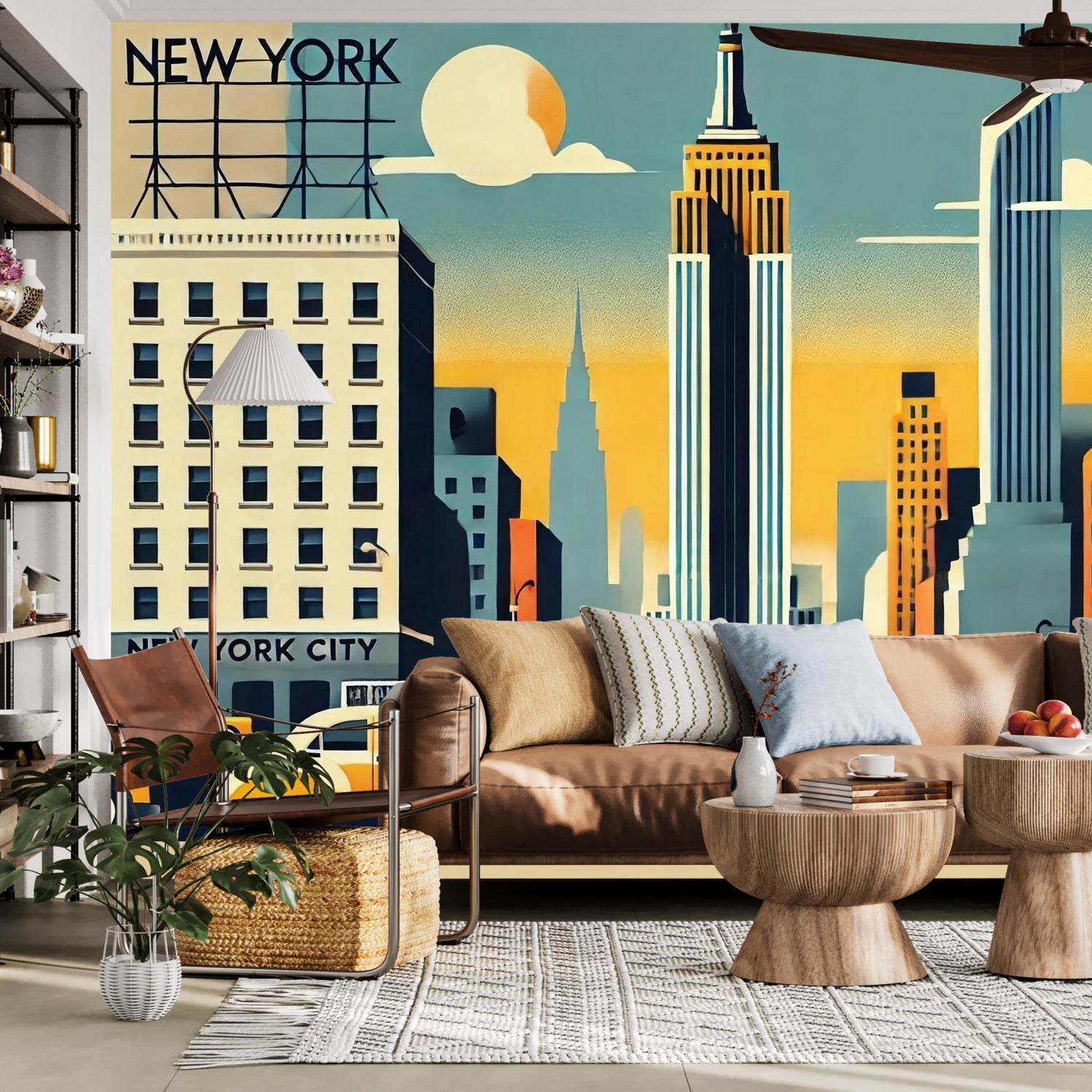 New York City Wallpaper, Peel And Stick Kitschy Fun Wall Murals