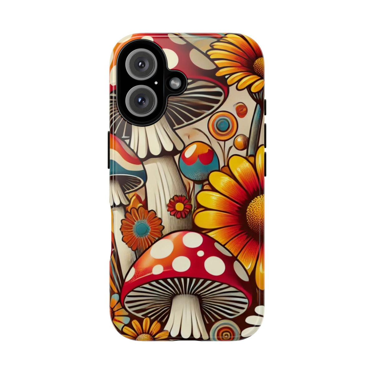 Colorful Mushroom Flower Phone Case - Boho Chic Design