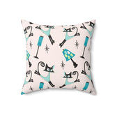 Mid Century Modern Atomic Cat Pillow And Insert - Mid Century Modern Gal