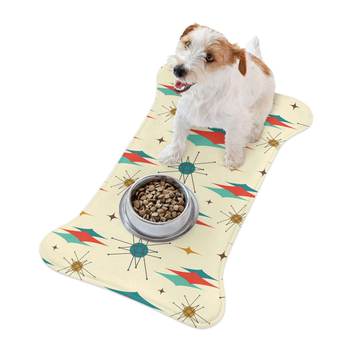 Atomic Franciscan Designed, Mid Century Modern, Cat, Dog Pet Feeding Mats - Mid Century Modern Gal