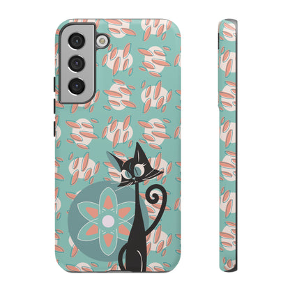 Atomic Cat, Mid Century Modern Funky Fun Smart Phone Tough Phone Cases