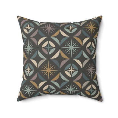 Mid Century Modern Elegant Gray Geometric Starburst Pillow Cover and Insert - Mid Century Modern Gal