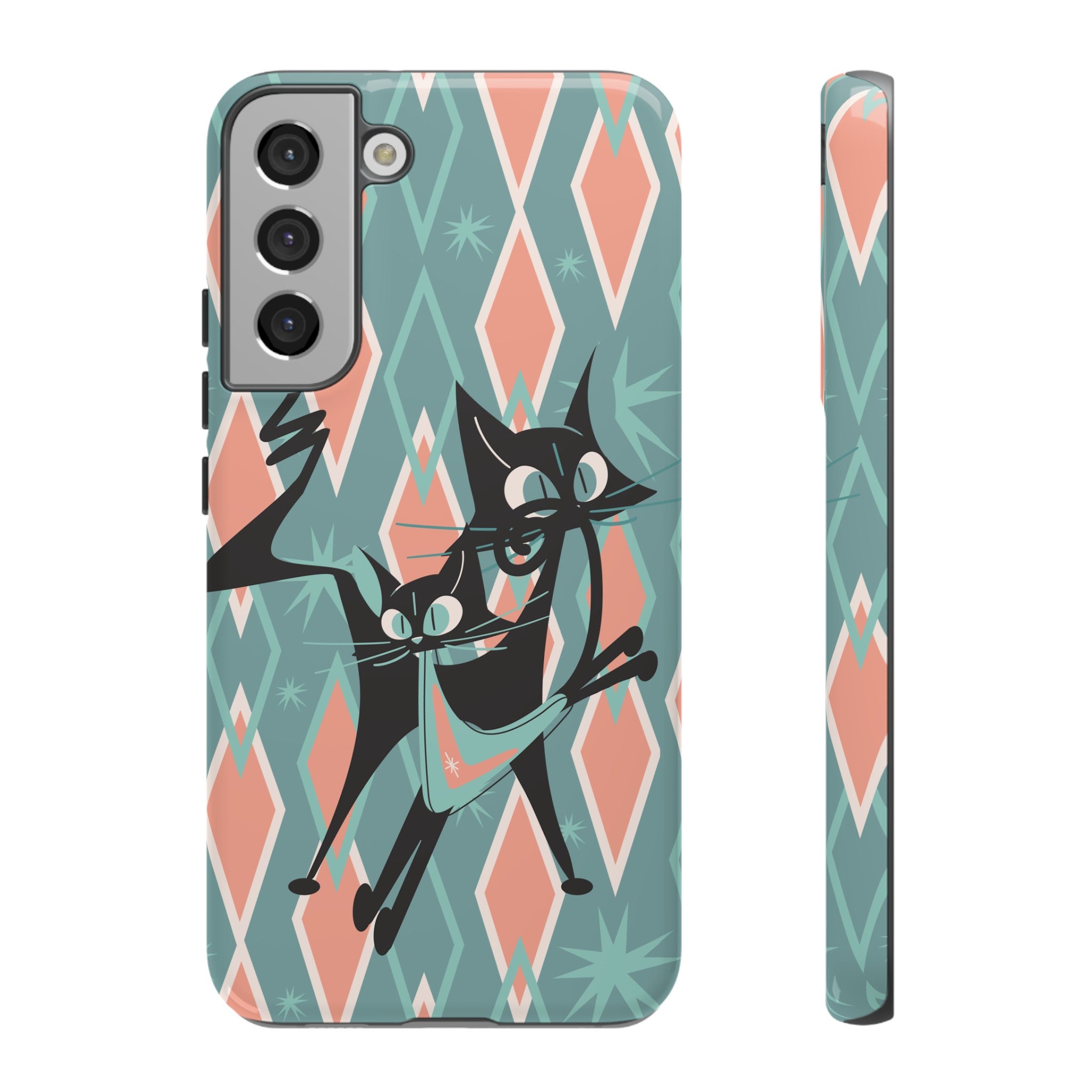 Mid Mod Atomic Cat Kitschy Retro Chic Samsung, Smart Phone Tough Cases