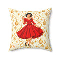 Mid Century Modern Christmas Martini Gal Pillow Insert and Cover