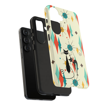 Atomic Kitty Cat, Mid Mod Franciscan Pattern, Kitsch Tough Phone Cases