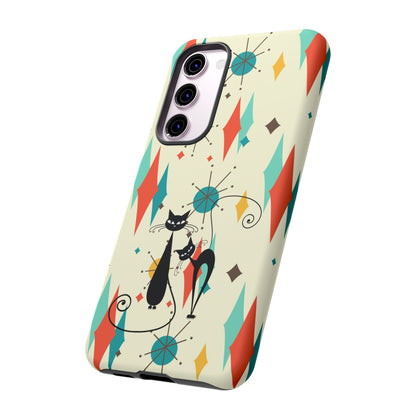Atomic Kitty Cat, Mid Mod Franciscan Pattern, Kitsch Tough Phone Cases