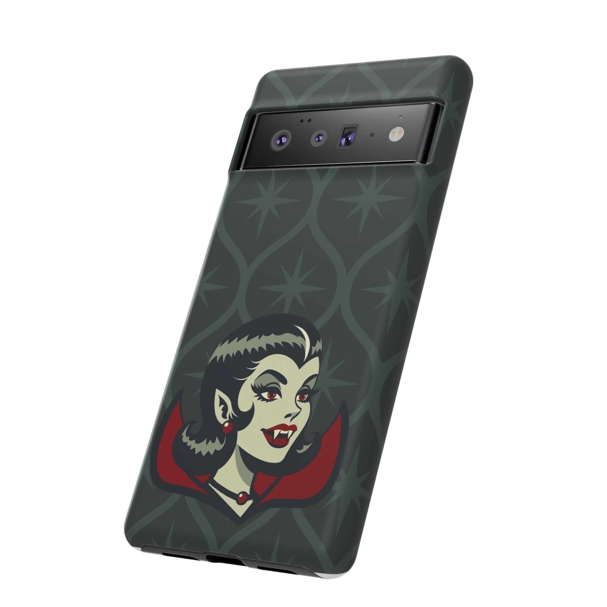 Vampire Dracula Girl Halloween Goth Horror Buff MCM Green Tough Phone Case