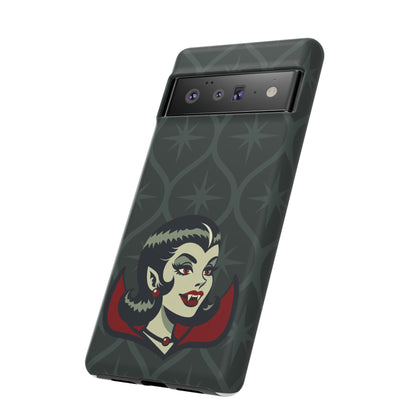 Vampire Dracula Girl Halloween Goth Horror Buff MCM Green Tough Phone Case