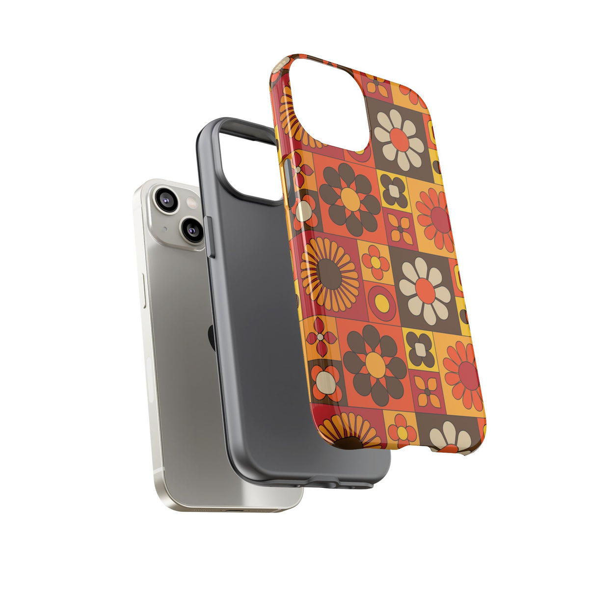 Retro 70s Mid Mod Floral Phone Case | Tough Cases for Flower Lovers