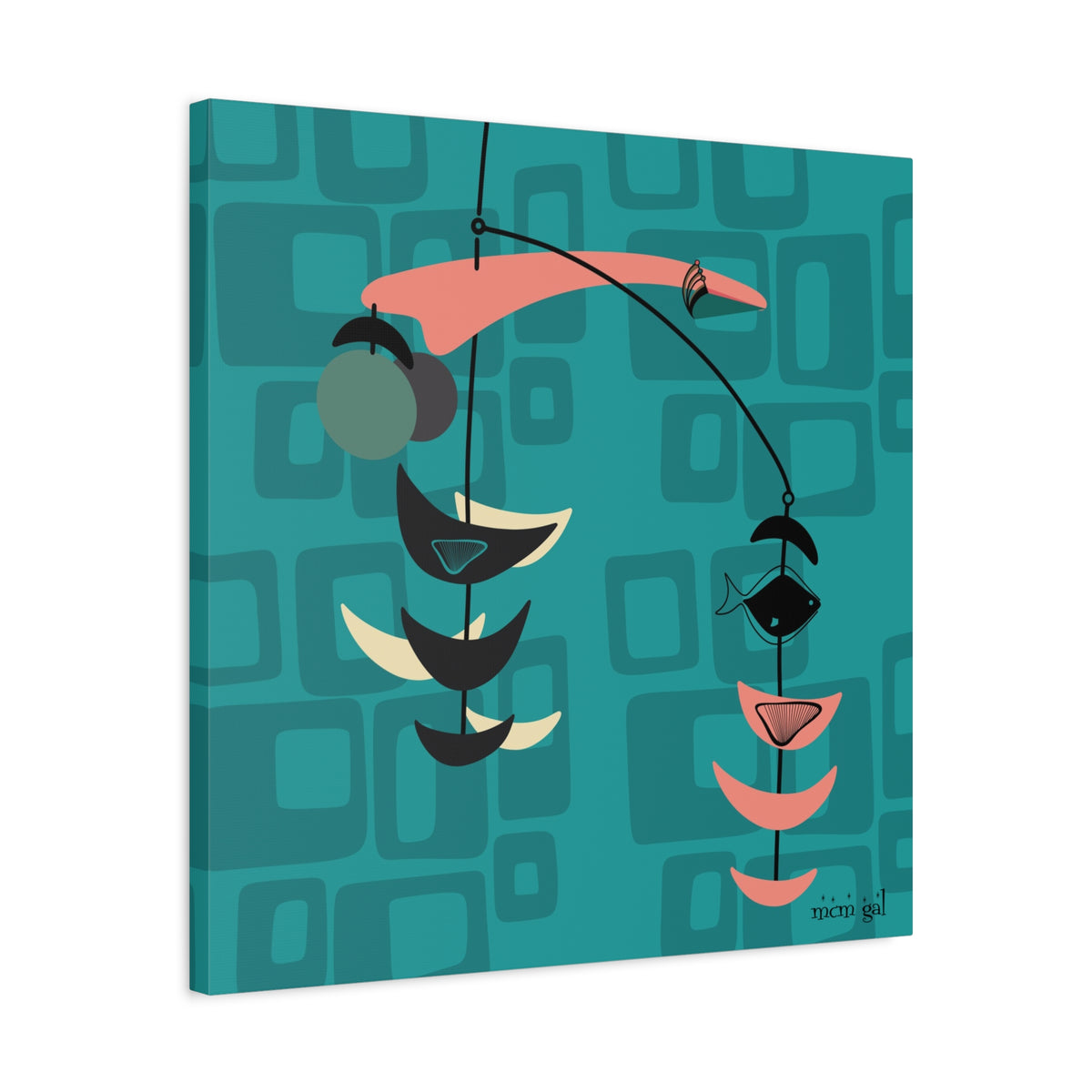 Mid Century Modern Fish Art Modern Abstract Wall Art Canvas - Stylish Home Decor for Contemporary Spaces - Mid Century Modern Gal