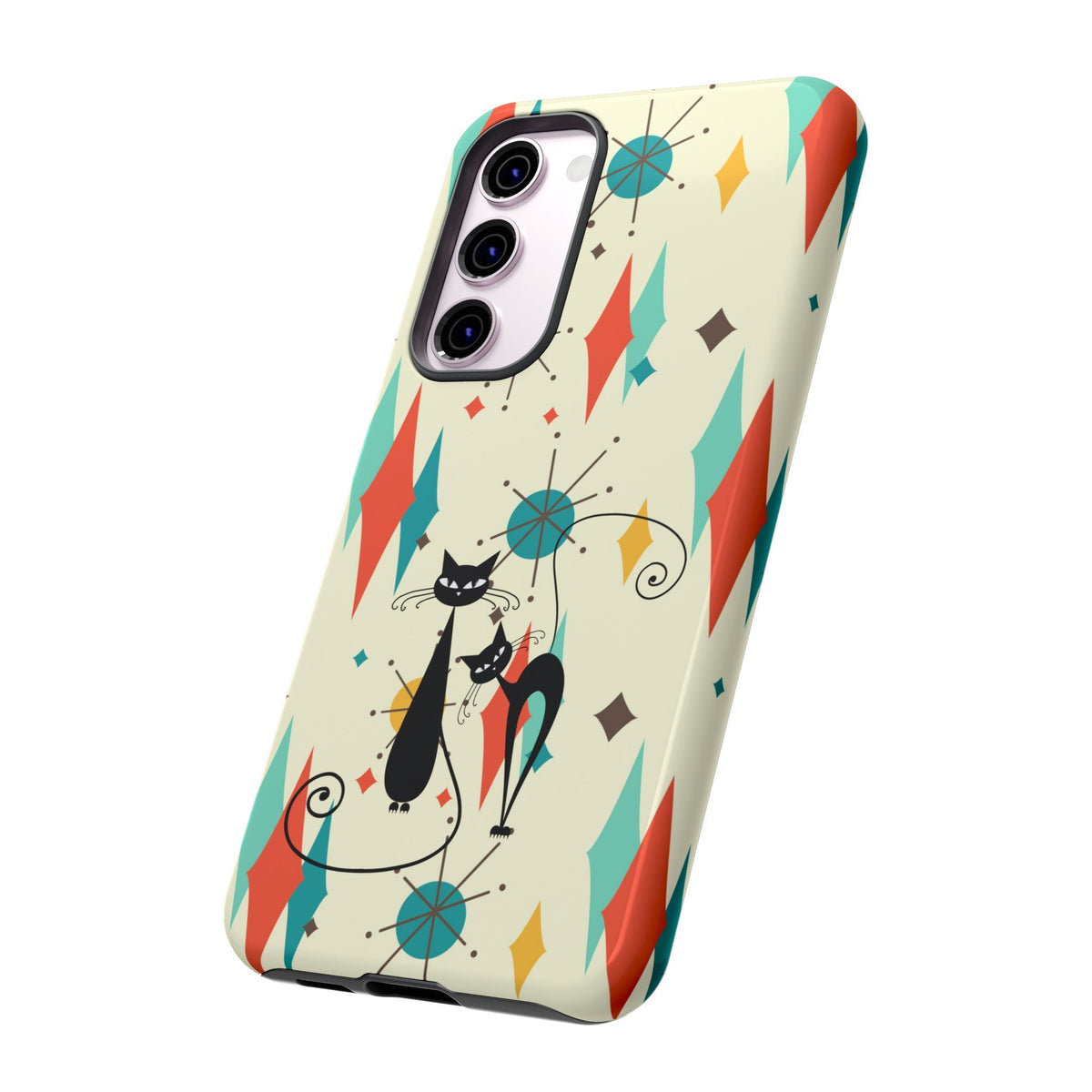 Atomic Kitty Cat, Mid Mod Franciscan Pattern, Kitsch Tough Phone Cases