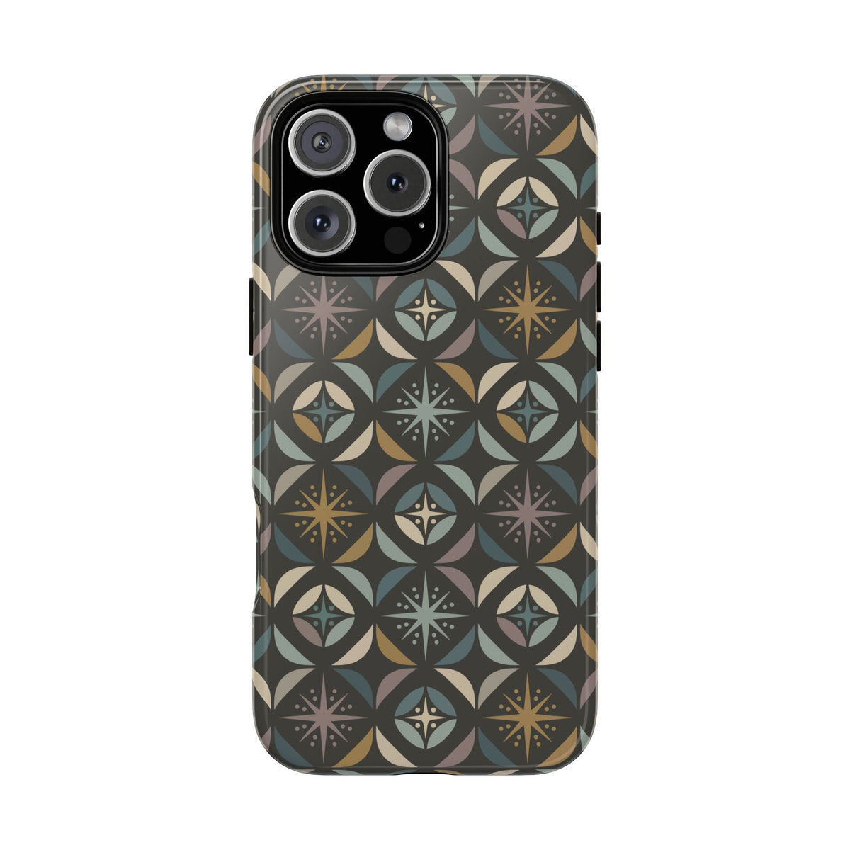 Mid Century Modern Elegant Gray Geometric Starburst Tough Phone Case