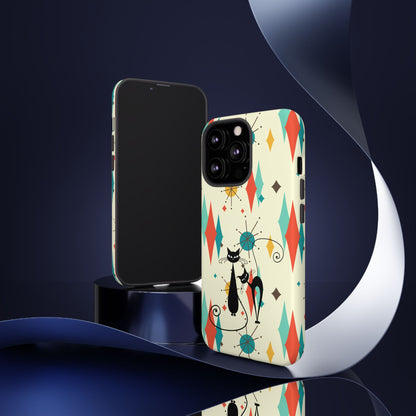 Atomic Kitty Cat, Mid Mod Franciscan Pattern, Kitsch Tough Phone Cases